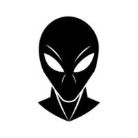 alien head icon in black and white on a white background vector