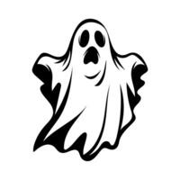 a black and white ghost icon on a white background vector