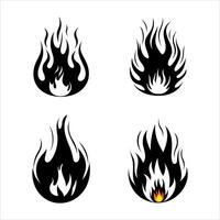 four different types of flames on a white background vector