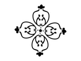 Abstract black outline mandala hand-drawing art illustration vector