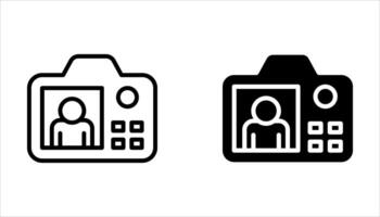 camera icon set on white. background vector