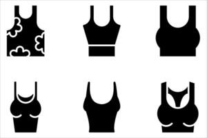 tank top icon set, vector