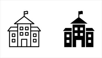 school building icon on white. background vector