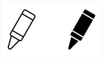 crayon icon set on white. background vector