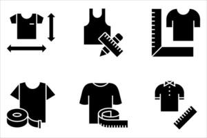 size guide icon set, vector