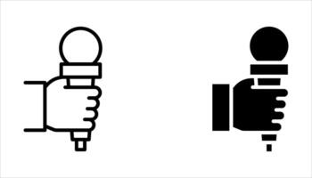 microphone icon set on white. vector