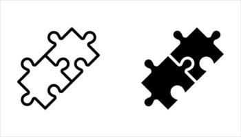 puzzle icon set on white. background vector