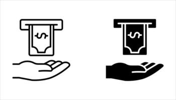 withdraw icon set on white. background vector