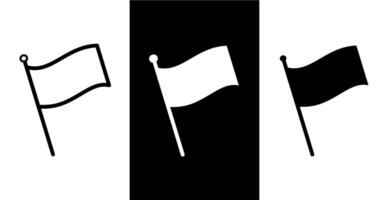 Flag icon set on black and white background. vector