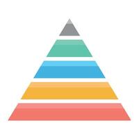 Pyramid chart icon on white background. vector