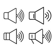 illustration of a sound icon set with a megaphone symbol vector