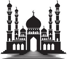 A simple and clean mosque silhouette design for use in graphics. vector