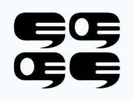 Abstract Speech Bubbles Icon - Modern Communication Symbol vector
