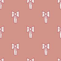 Seamless pattern with tiny white bows on pink background vector