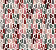 Seamless Escher style bow pattern in multicolour with white outline vector