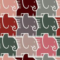 Seamless Escher-style flying elephant pattern in multicolor vector