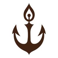 an anchor with a flame on it vector