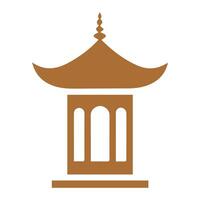an asian pagoda icon on a white background vector