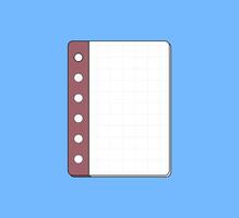 Cheerful Grid Notepad Paper with Punch Holes vector