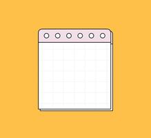 Grid Notebook Sheet with Binder Holes vector