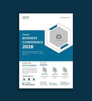 Annual Business Conference flyer template Share Ideas, Network, and Build Success vector