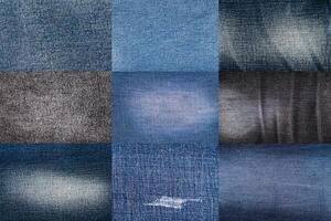 Set of denim with different colors background photo