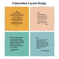 Four different types of layout designs for a quote vector