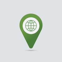 Map pointer with globe icon vector