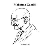 Gandhi gandhi portrait in line art vector