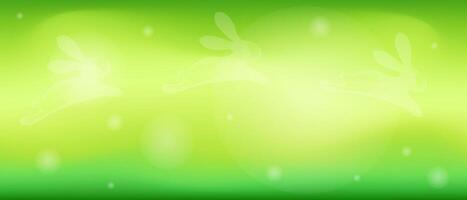 Abstract green horizontal web banner with sunbeams. Design layout for easter, hello spring, hello summer. Beautiful cute illustration. vector
