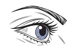 Attractive eye silhouette with blue color digital artwork vector