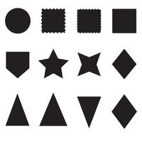 A series of labels in black and white with a green backdrop vector