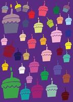 Cupcake minimal pattern. Happy birthday cupcake background. Cupcake pattern background. vector