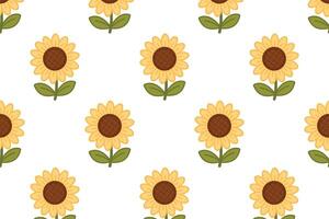 Sunflower pattern. Hello spring. illustration in flat style. vector