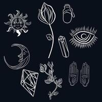 hand drawn set of icons seamless pattern vector