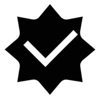 A check mark in a star shape vector