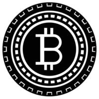 Flat Bitcoin Icon Silhouette for Crypto Designs vector
