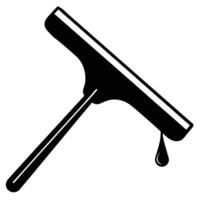 A black and white image of a window cleaner vector