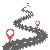 A road with a pin pointing to it vector