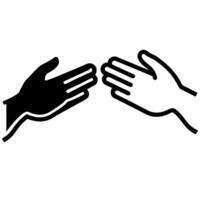 Two hands reaching out to each other vector