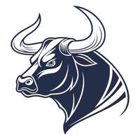 The head of a bull is shown on a white background vector