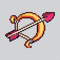 Pixel art illustration Cupid Arrow. Pixelated Love Arrow. Cupid Love Bow and Arrow Icon pixelated for the pixel art game and icon for website and game. old school retro. vector