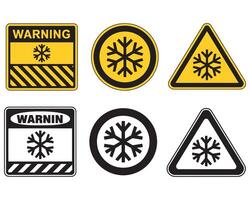Low temperature alert, Caution Sign Watch for Falling Snow vector