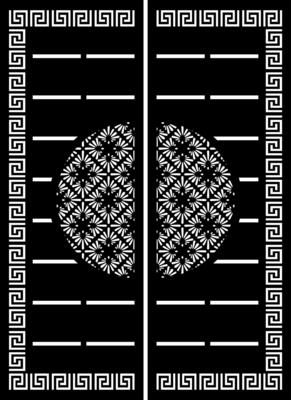 Elegant Laser-Cut Metal Gates with Intricate Geometric and Floral Design
