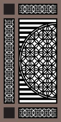 Geometric and Floral Pattern Decorative Panel for Interior Design