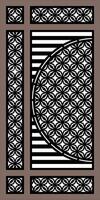 Geometric laser cut panel design with floral patterns vector