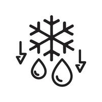Sleek automatic defrost icon, modern defrosting logo, and minimalist thin-line web symbol on a clean white background vector
