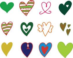 a set of different colored hearts vectors art by adobe illustrator
