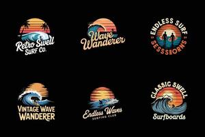 Surfing Bundle Ride the Waves in Style vector
