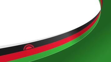 wavy malawi flag ribbon background with copy space for text. for national day vector